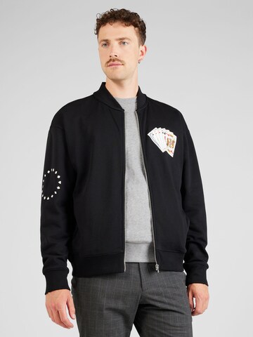 HUGO Суичъри с качулка 'Dinnabun' в черно: отпред