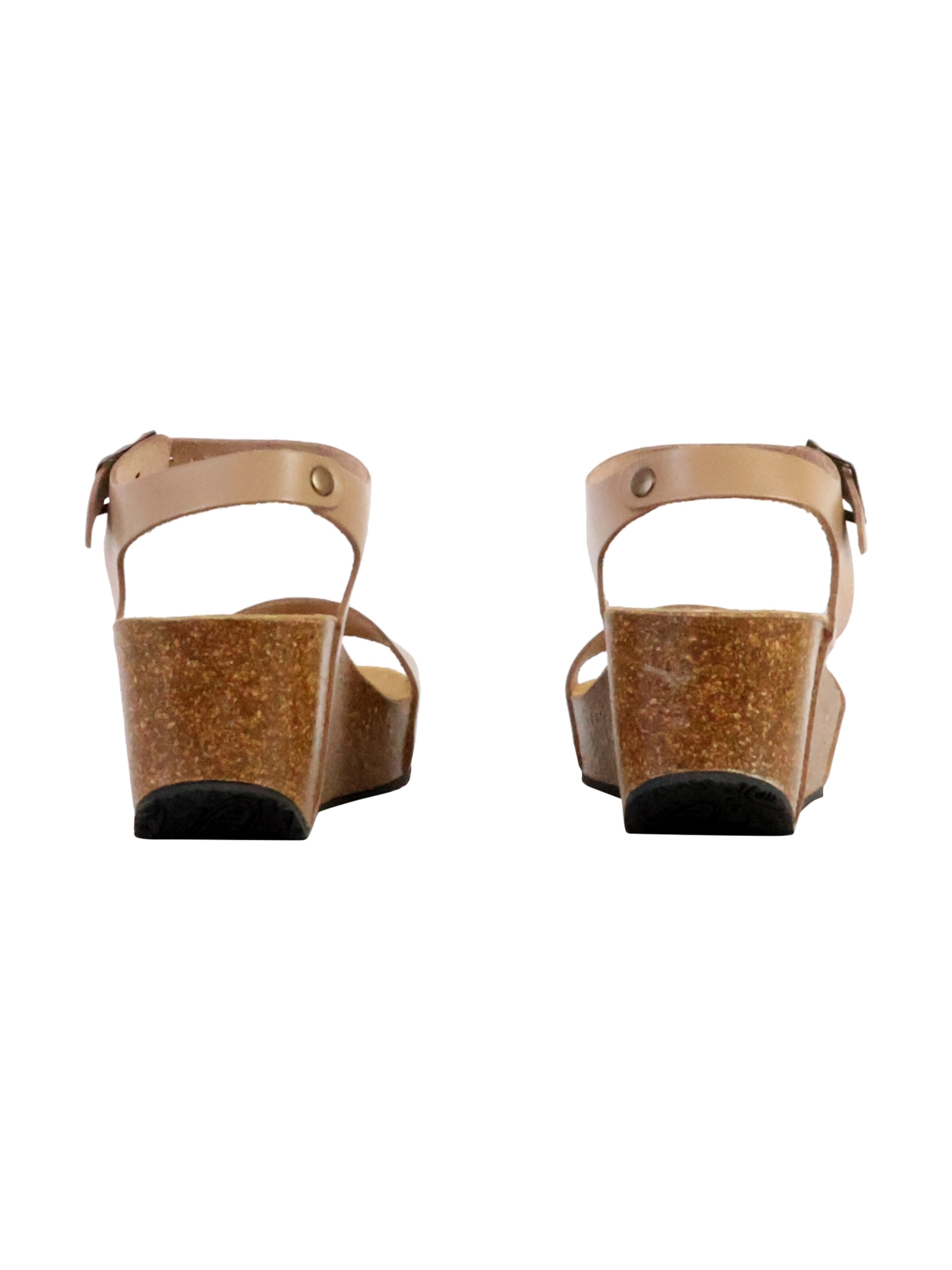 Plakton Sandale 'So Kiss Keilabsatz-Sandale aus Leder' in Beige