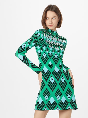 Karen Millen Gebreide jurk in Groen: voorkant