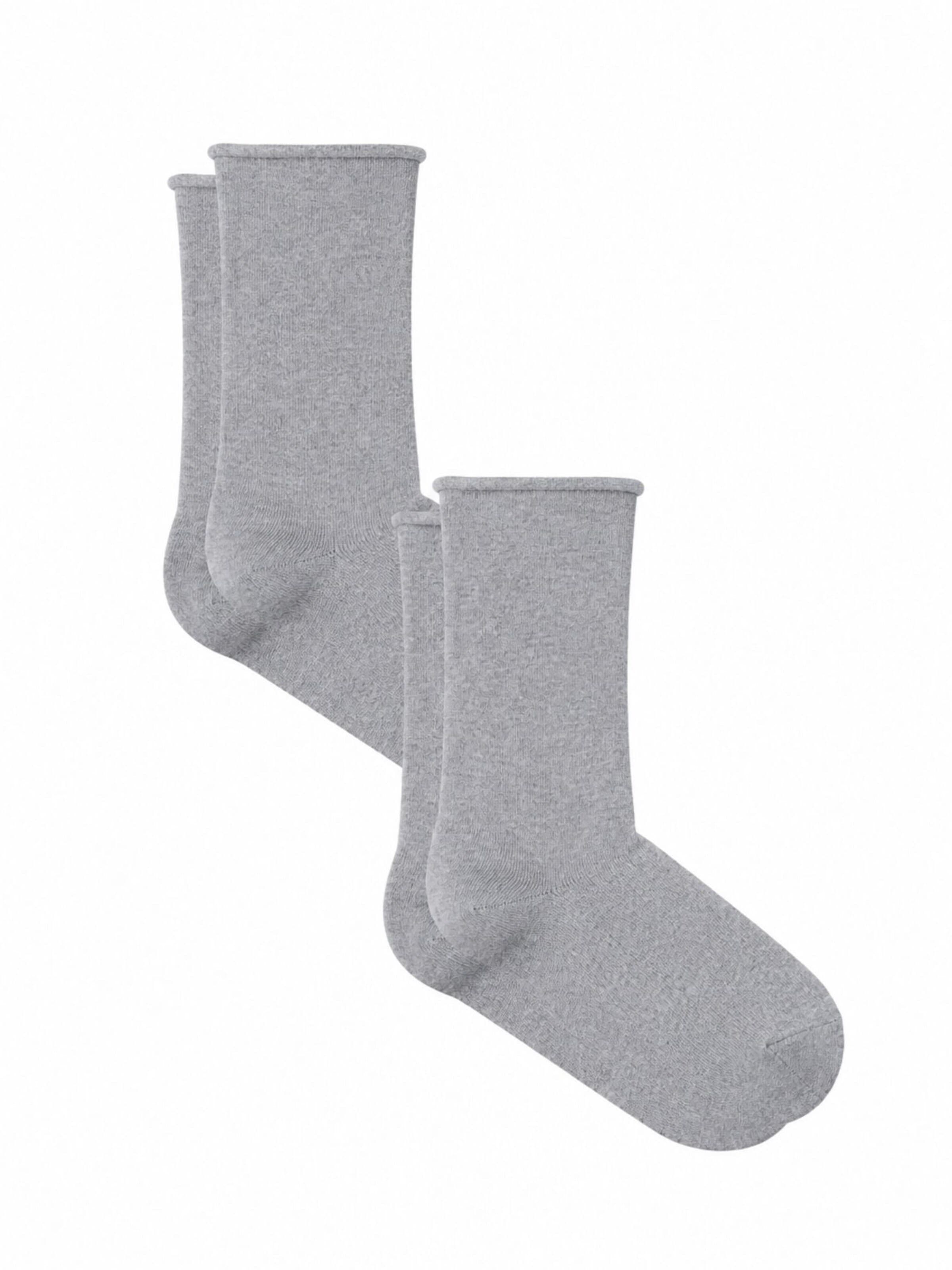 Albero Natur Socken 'Bio-Baumwoll-Socken mit Rollrand Unisex – 2er Pack'‌‌‌‌‌‌‌‌‌‌ in Grau: Vorderseite