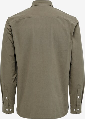 Only & Sons Regular fit Button Up Shirt 'Toss' in Green