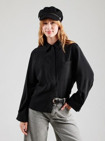 SELECTED - Blusa 'SLFAMARA' en negro: frente