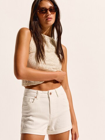 Regular Jean Bershka en blanc : devant