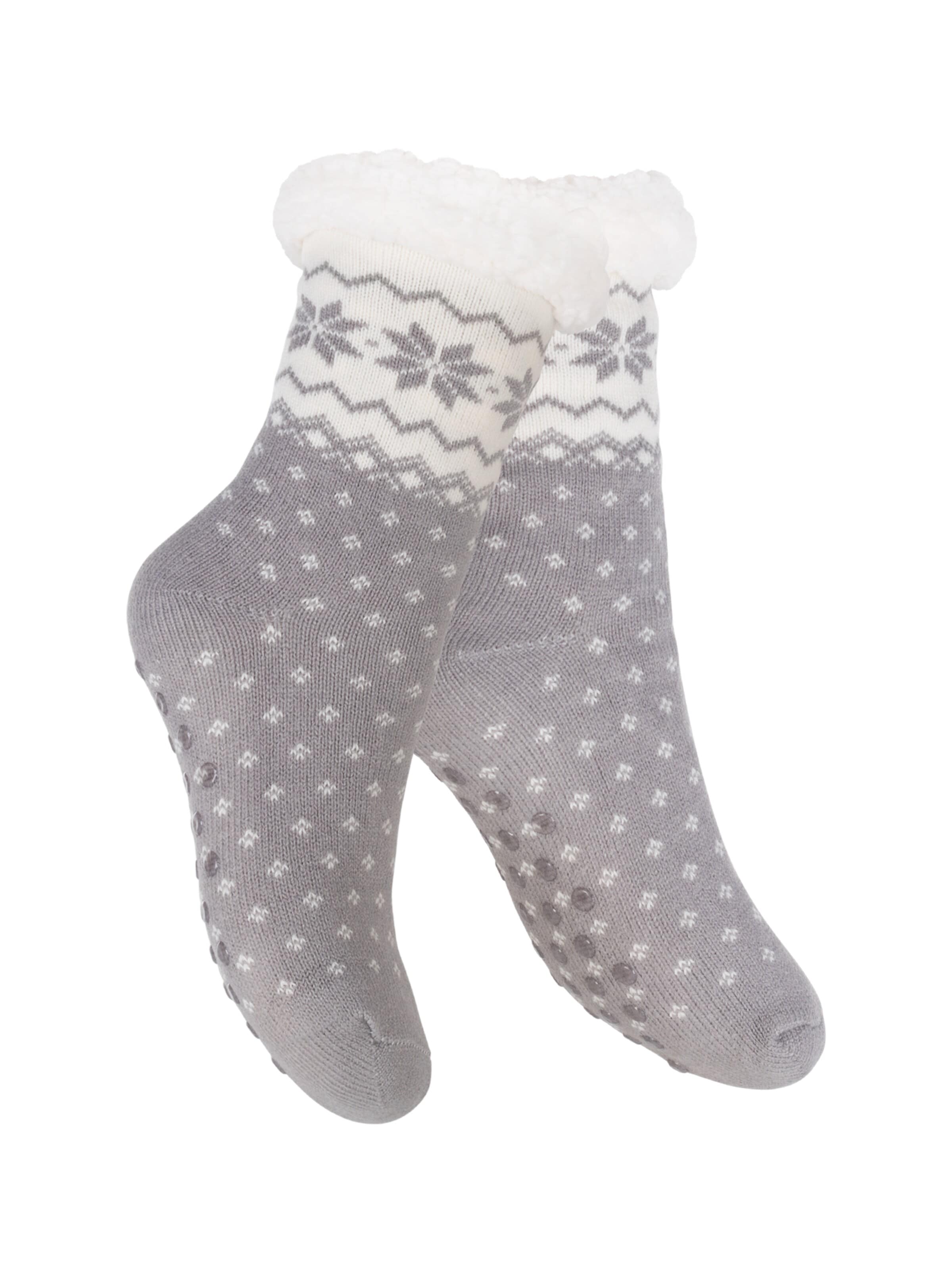 footstar Socken 'Haussocken'‌‌‌‌‌‌ in Grau: Vorderseite