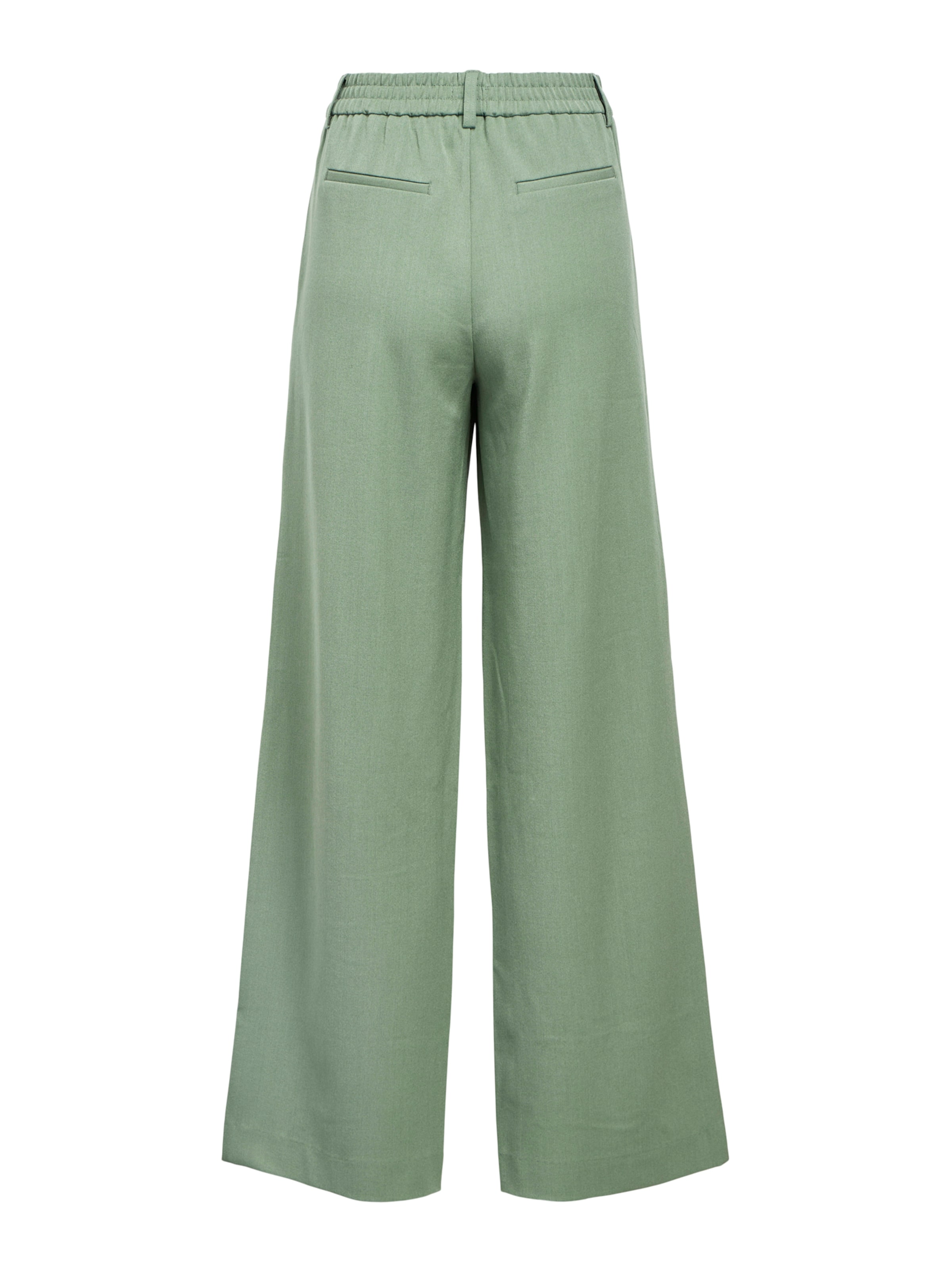 OBJECT Wide leg Trousers 'OBJLisa' in Green