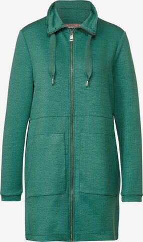 STREET ONE Zip-Up Hoodie in Green: front