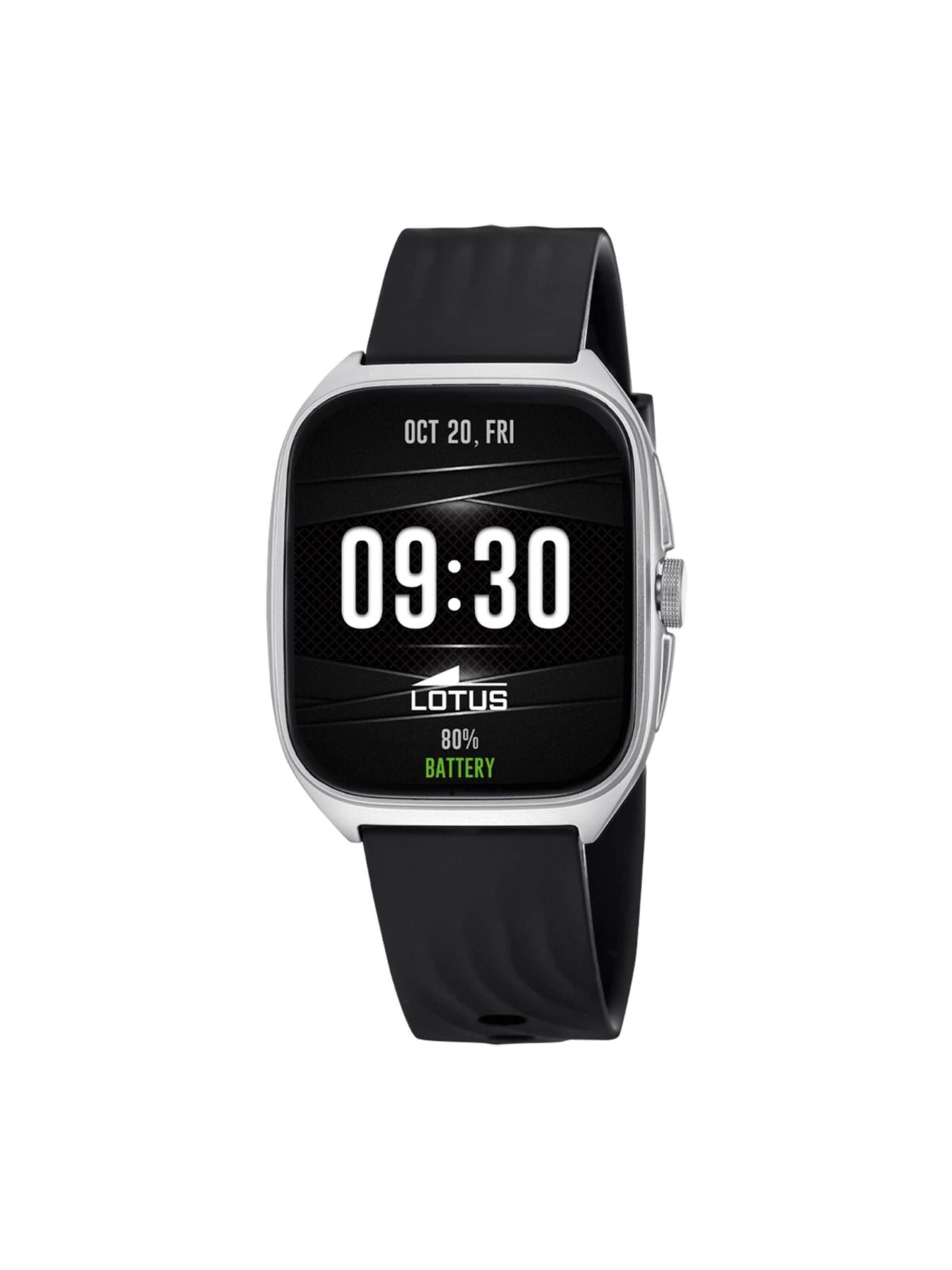 Montre digitale Lotus en noir : devant