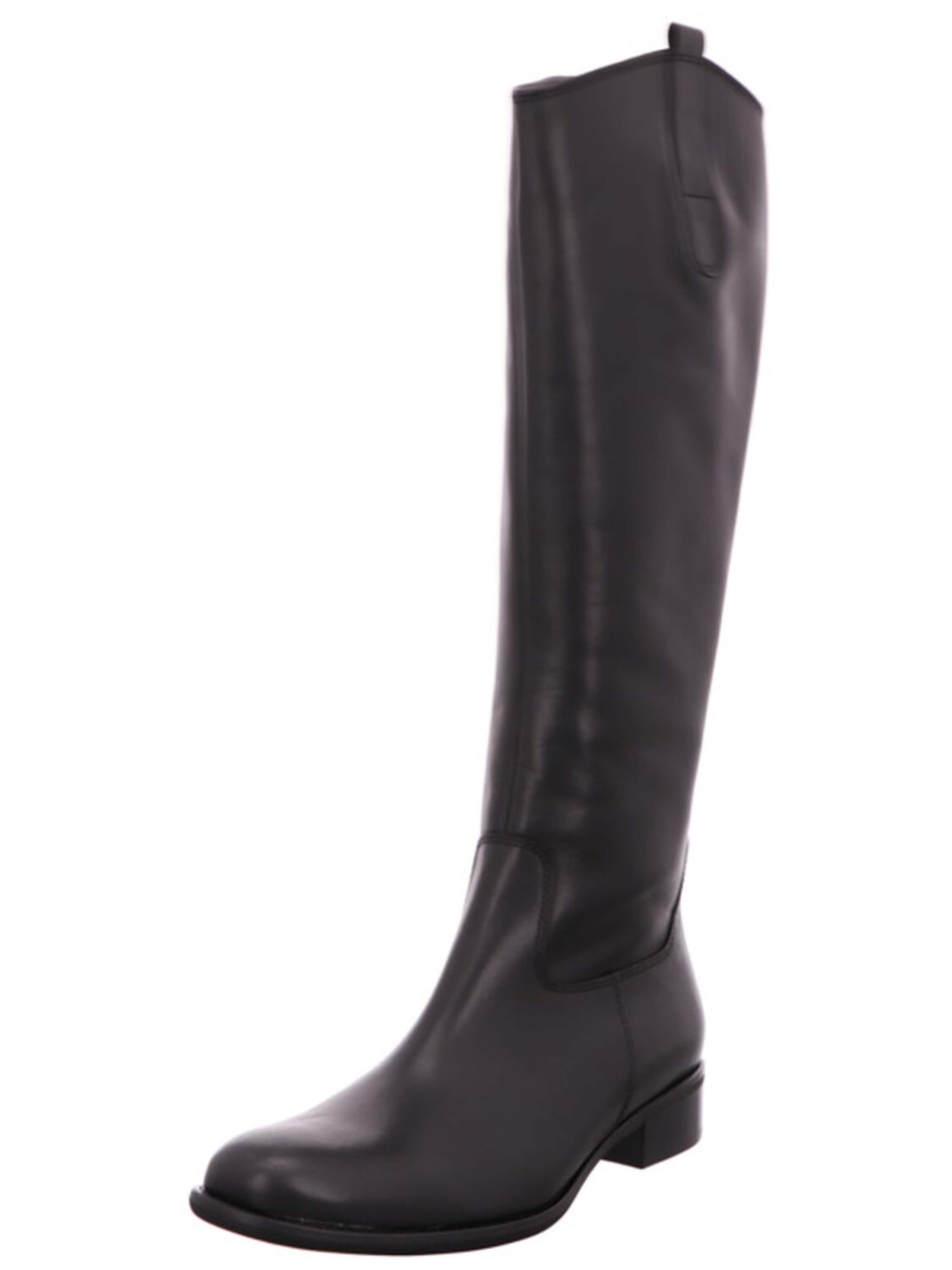 GABOR Boots 'Weitschaftstiefel Damen 8035.04.005 Glattleder in schwarz' in Black: front