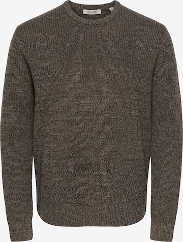 Pull-over Only & Sons en marron : devant
