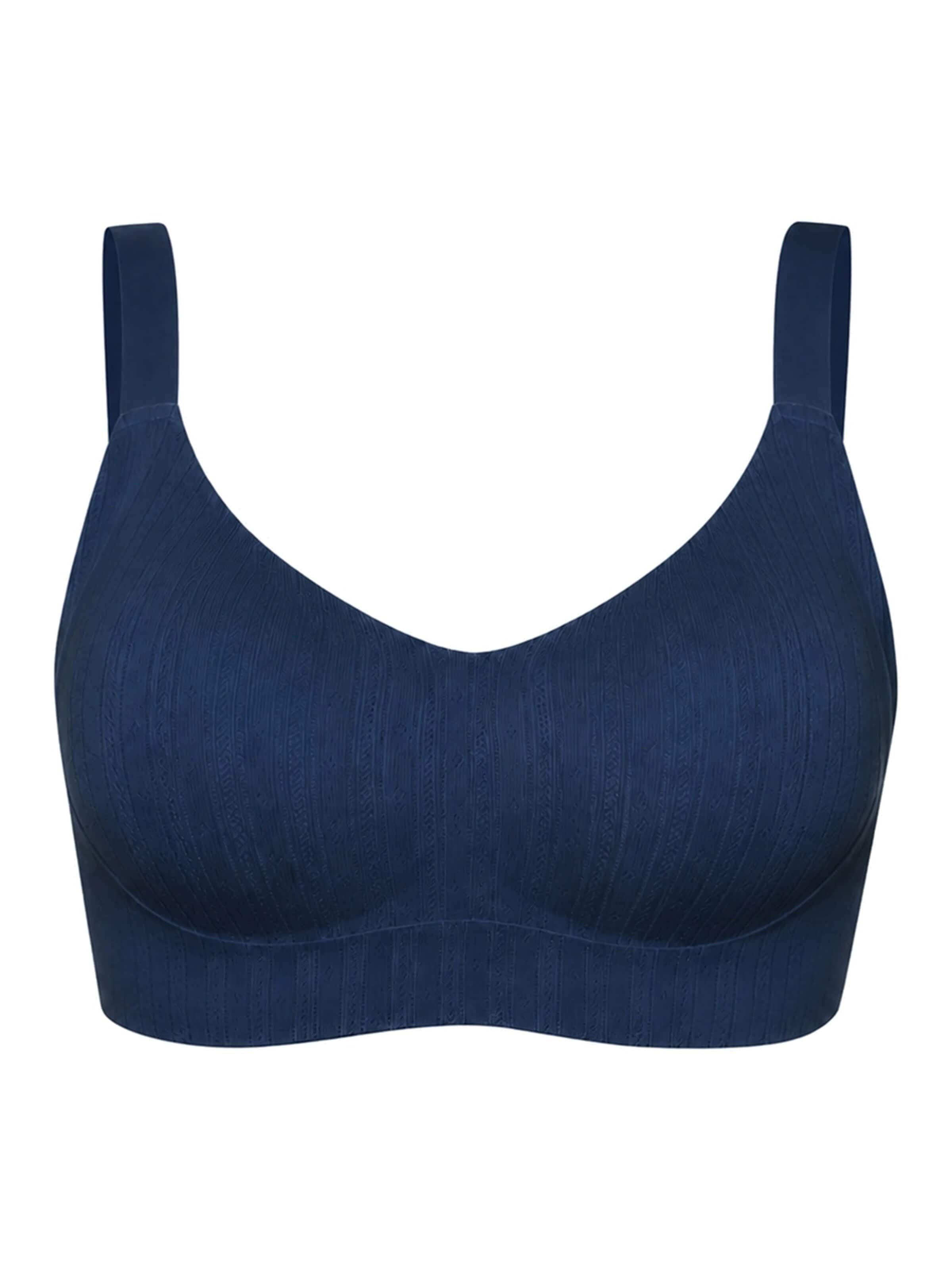 cfab Push-up BH 'Jaquard Seamless Compact Push-Up BH' in Blauw: voorkant