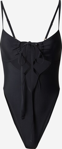 Bustier Maillot de bain Nasty Gal en noir : devant