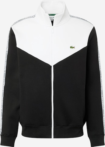 LACOSTE Zip-Up Hoodie in Black: front