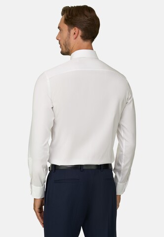 Fit confort Chemise Boggi Milano en blanc : derrière