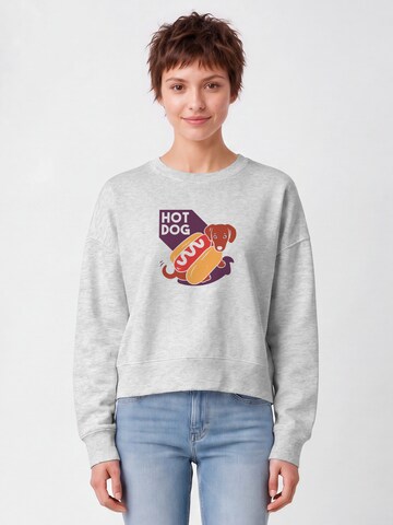 Watapparel Sweatshirt 'Hot Dog' in Grau: Vorderseite