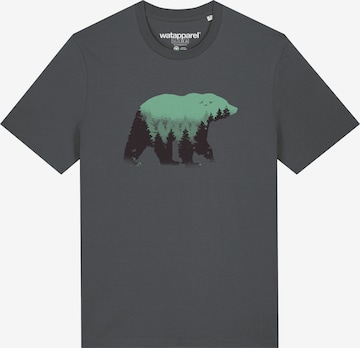 Watapparel Shirt 'Waldbär' in Grau: Vorderseite