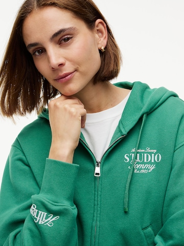 TOMMY HILFIGER Sweatjacke in Grün