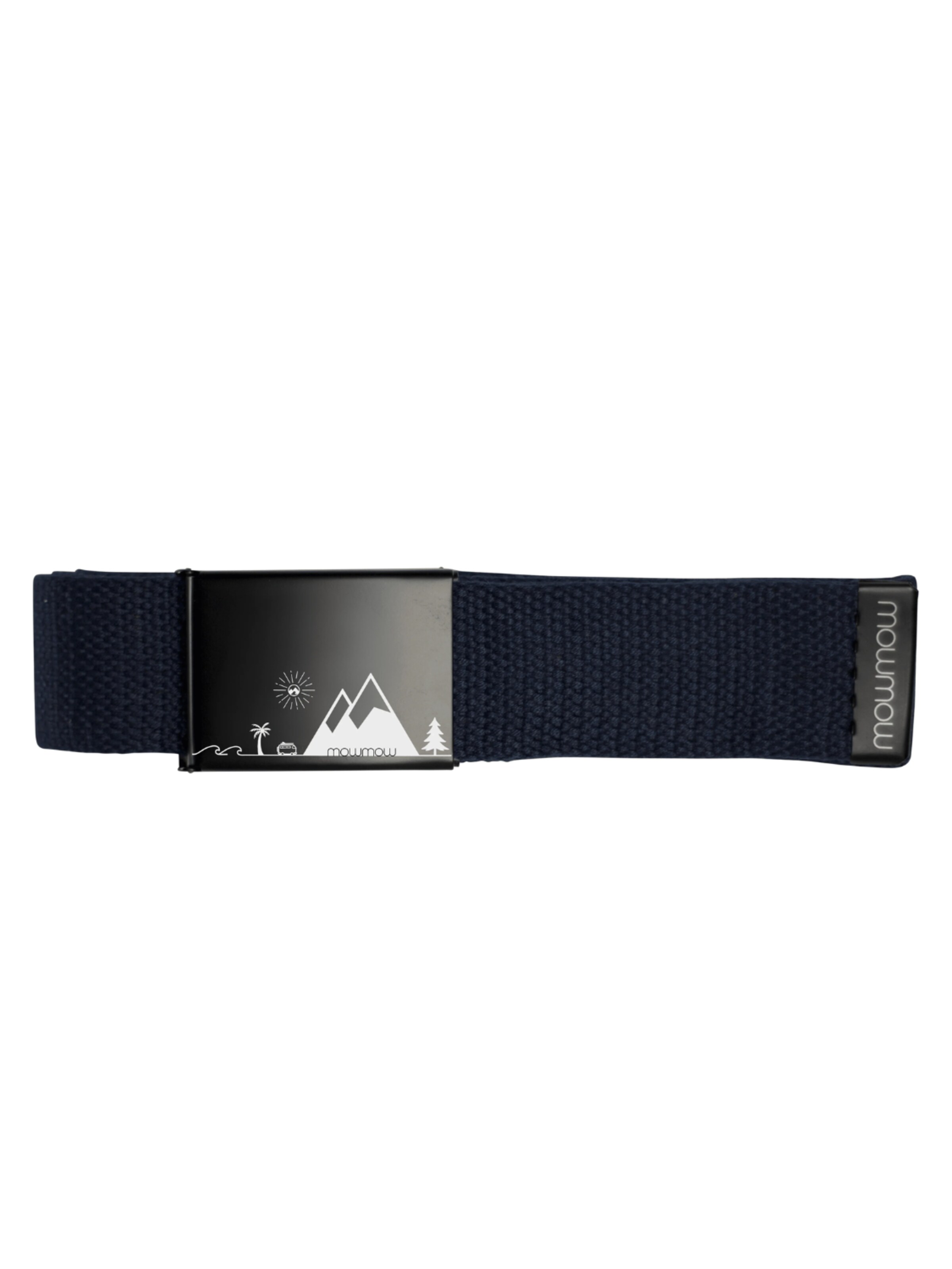 Mowmow Sportriem 'MowMow Belt - Canvas - Aluminum Buckle - 125 cm - Men - Women - Black' in Blauw