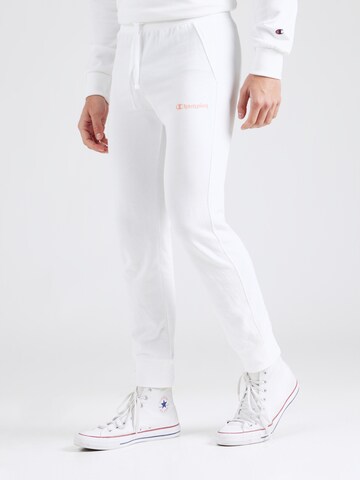 Effilé Pantalon Champion Authentic Athletic Apparel en blanc : devant