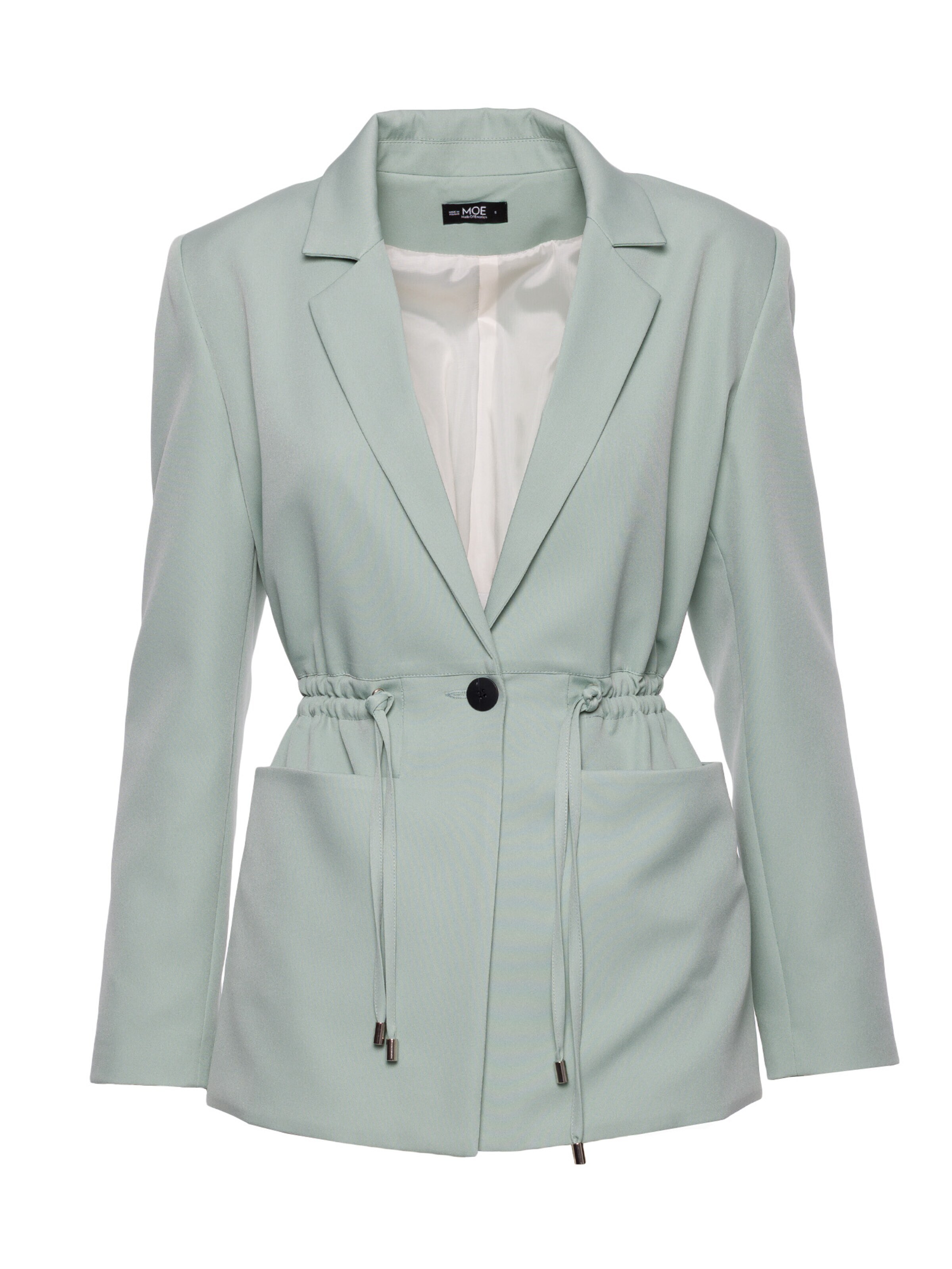 made of emotion Marynarka 'Marynarka marszczona w talii' w kolorze zielony: przód