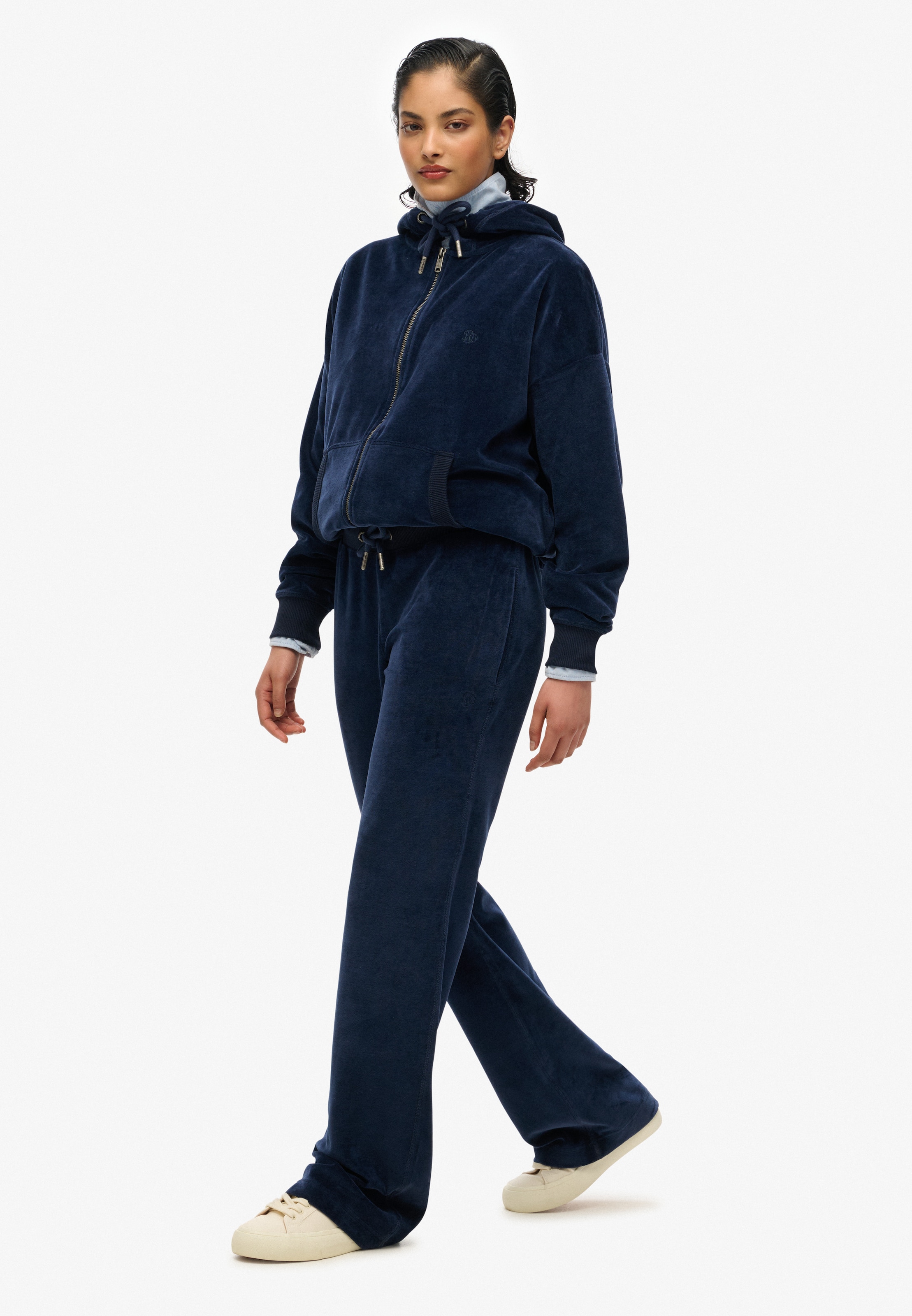 Superdry Wide leg Broek in Blauw