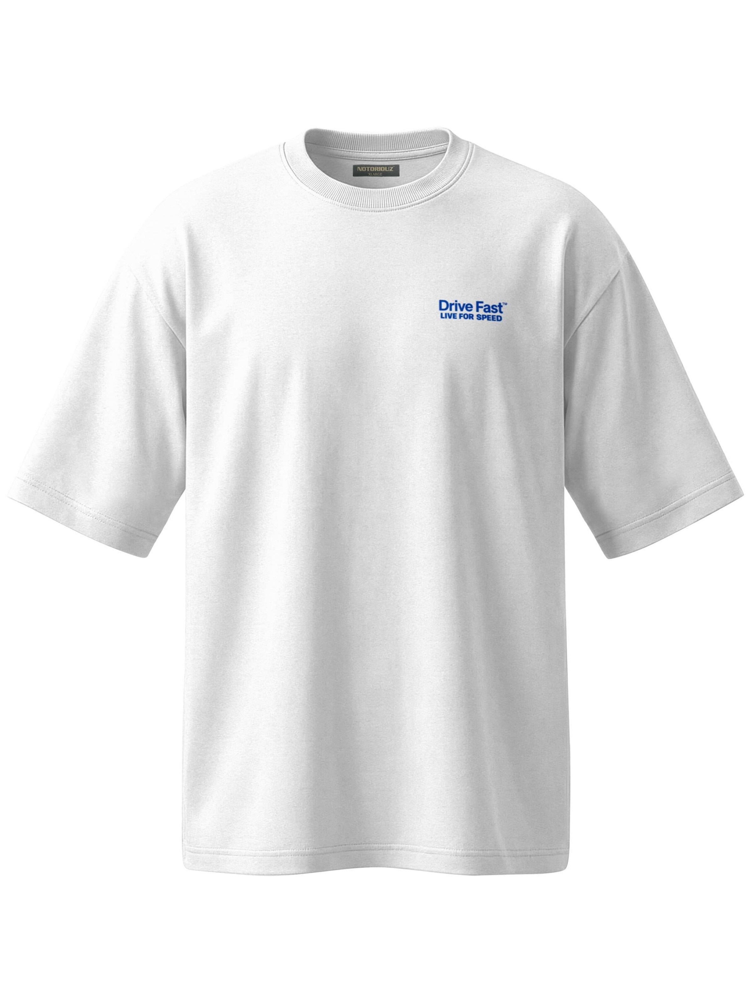 DriveFastDieYoung Shirt 'Fuck Tempolimit'‌‌‌‌‌‌‌‌‌‌ in Weiß: Vorderseite