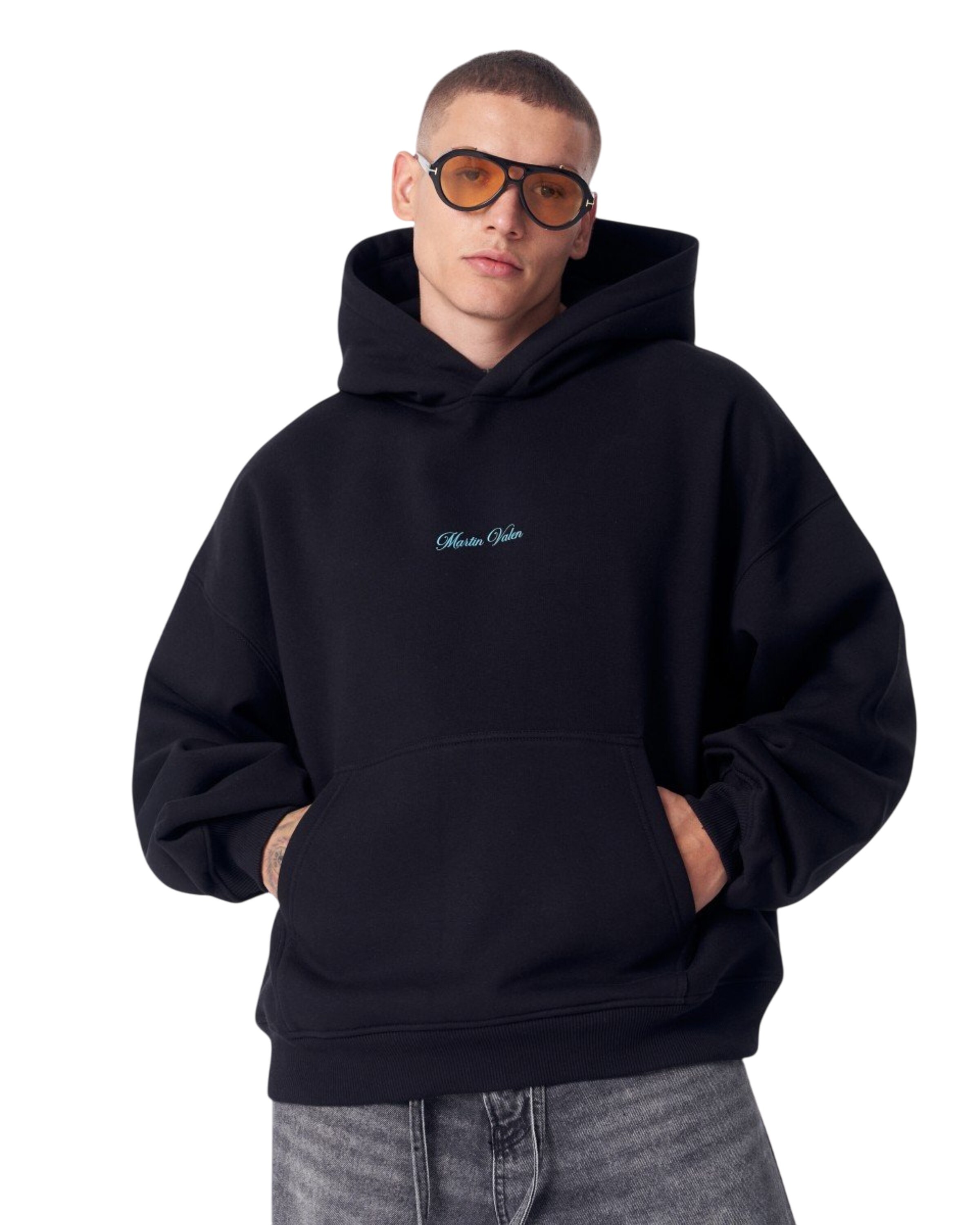 Sweat-shirt MARTIN VALEN en noir : devant