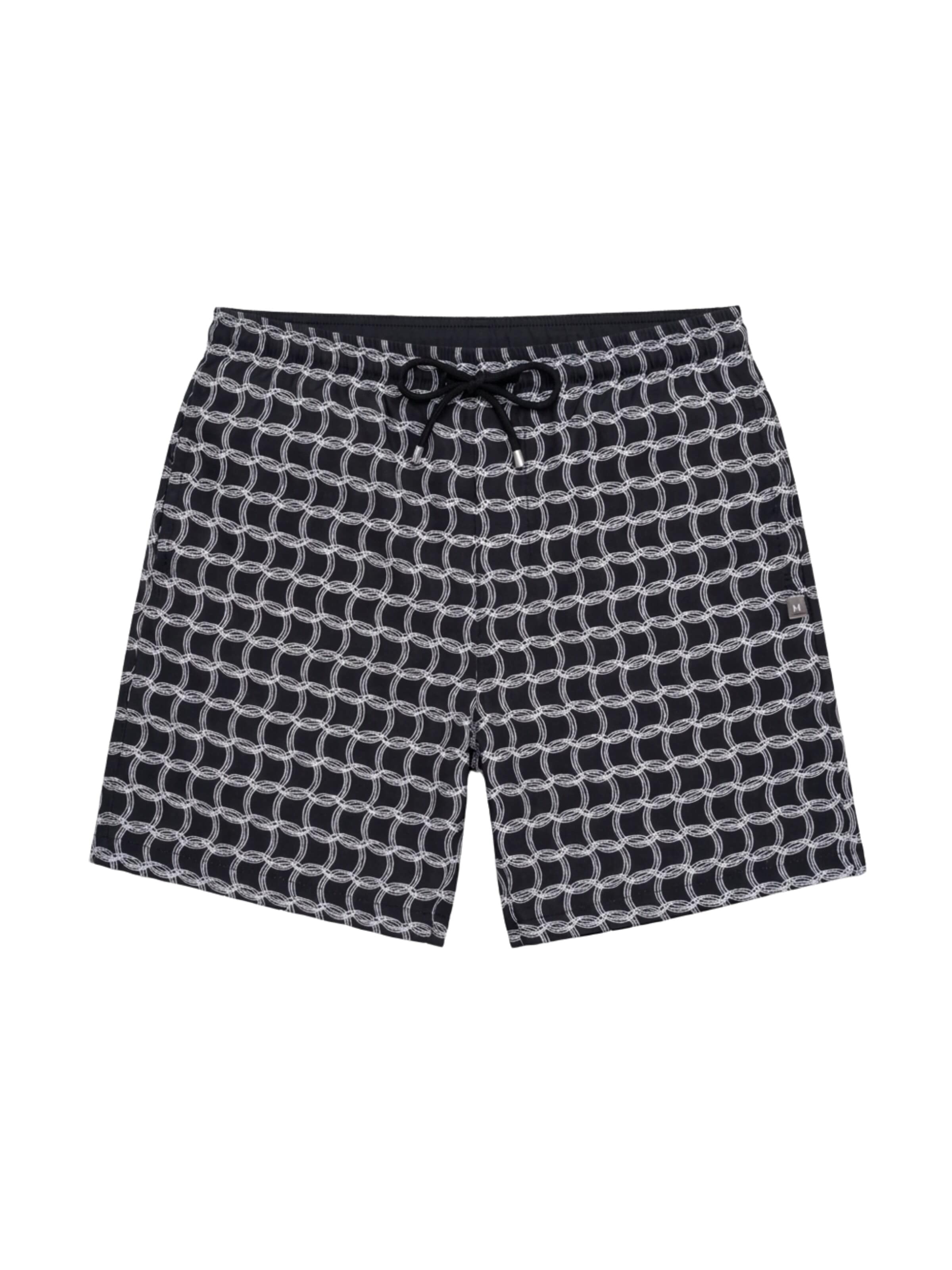 HACOY - Bermudas 'Monogram' en negro: frente