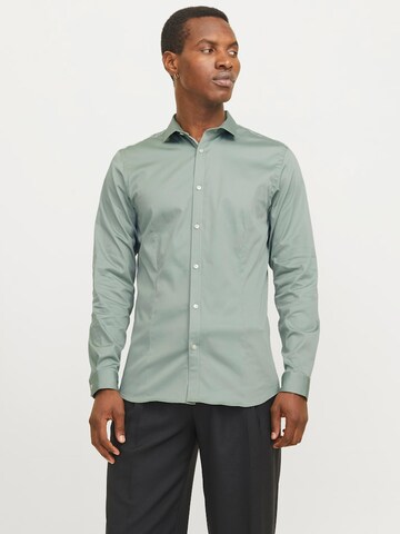 JACK & JONES Super slim fit Paita 'JJPRParma' värissä vihreä: etupuoli