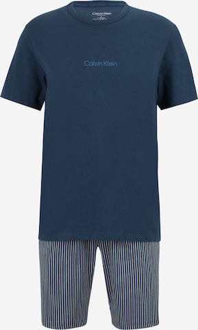 Pijama scurtă de la Calvin Klein Underwear pe albastru: față
