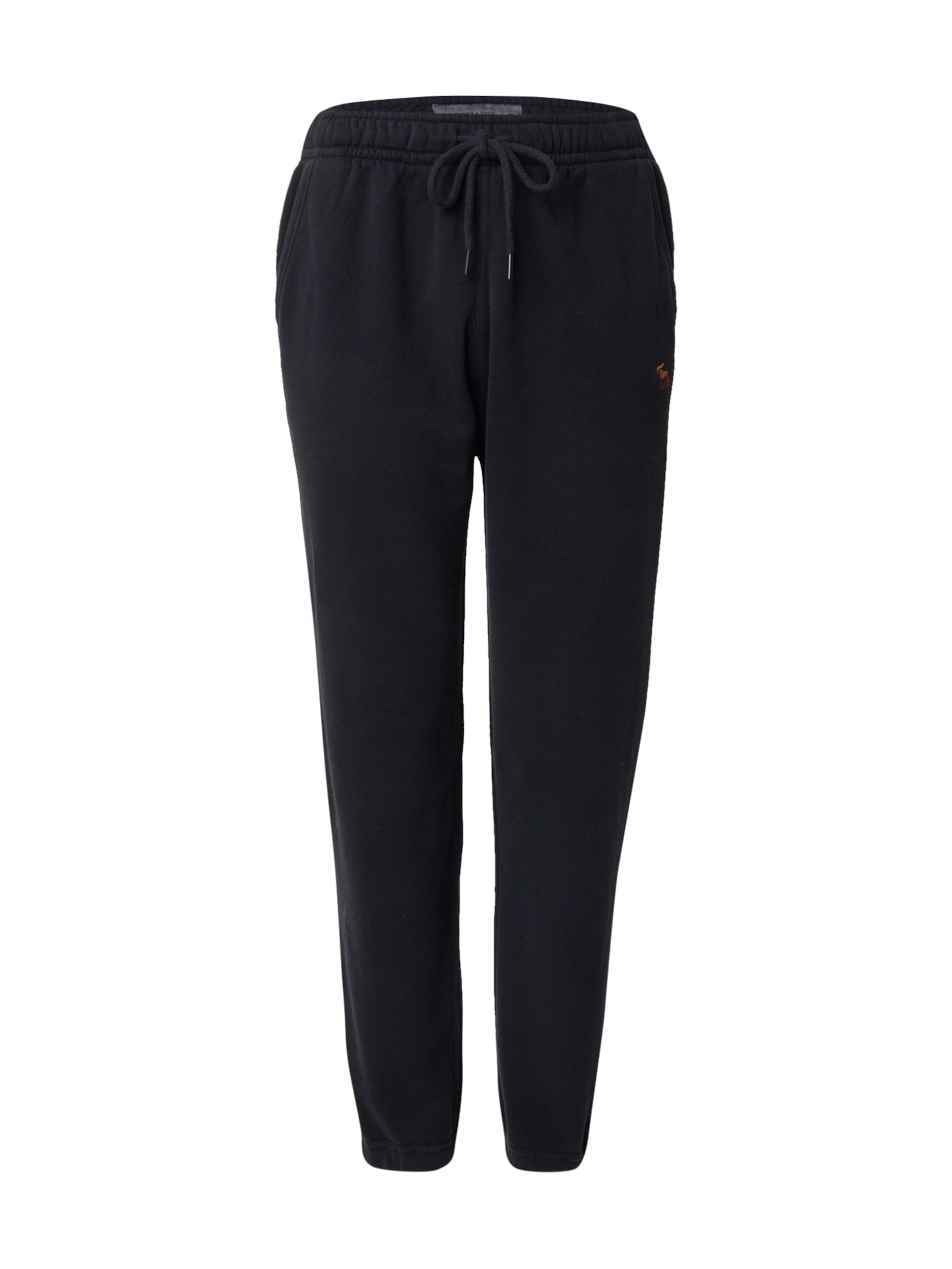 Abercrombie & Fitch Lużny krój Spodnie w kolorze czarny: przód