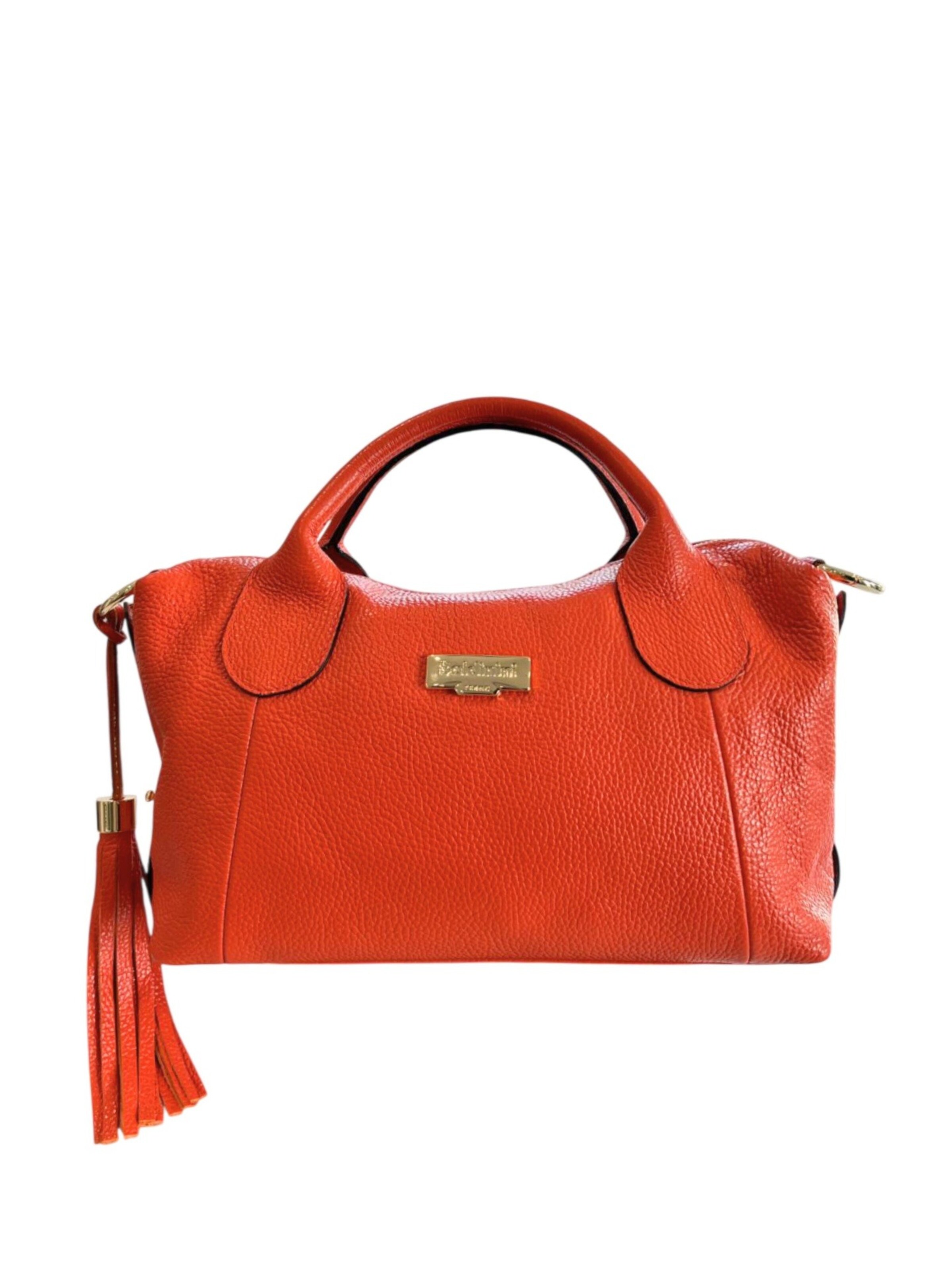 Borsa a mano 'Borsa a Mano Donna Pelle Vacchetta 100% - Modello Lucca Baldinini' di Baldinini Trend in arancione: frontale