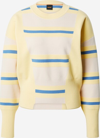 Pullover 'Fiave' BOSS di colore crema / blu / giallo chiaro, Visualizzazione prodotti