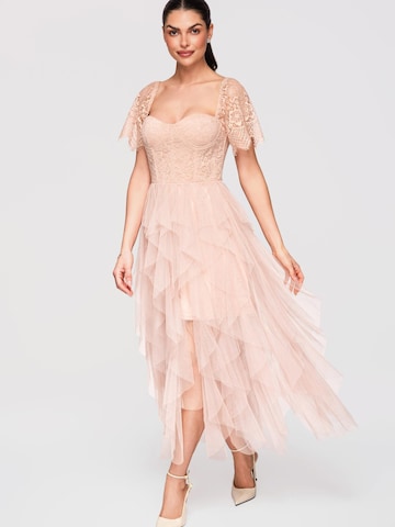 Ombre Evening Dress in Pink: front