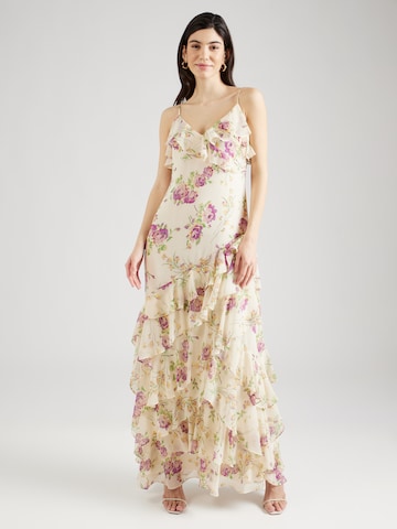 Lauren Ralph Lauren Společenské šaty 'PIRENE SLEEVELESS GOWN' – béžová: přední strana