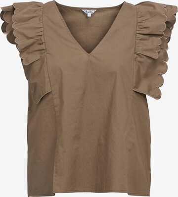 Chemisier 'OBJHope Papaya' OBJECT en marron : devant