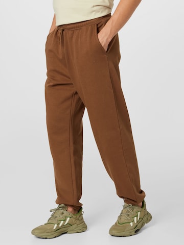 Effilé Pantalon WEEKDAY en marron : devant