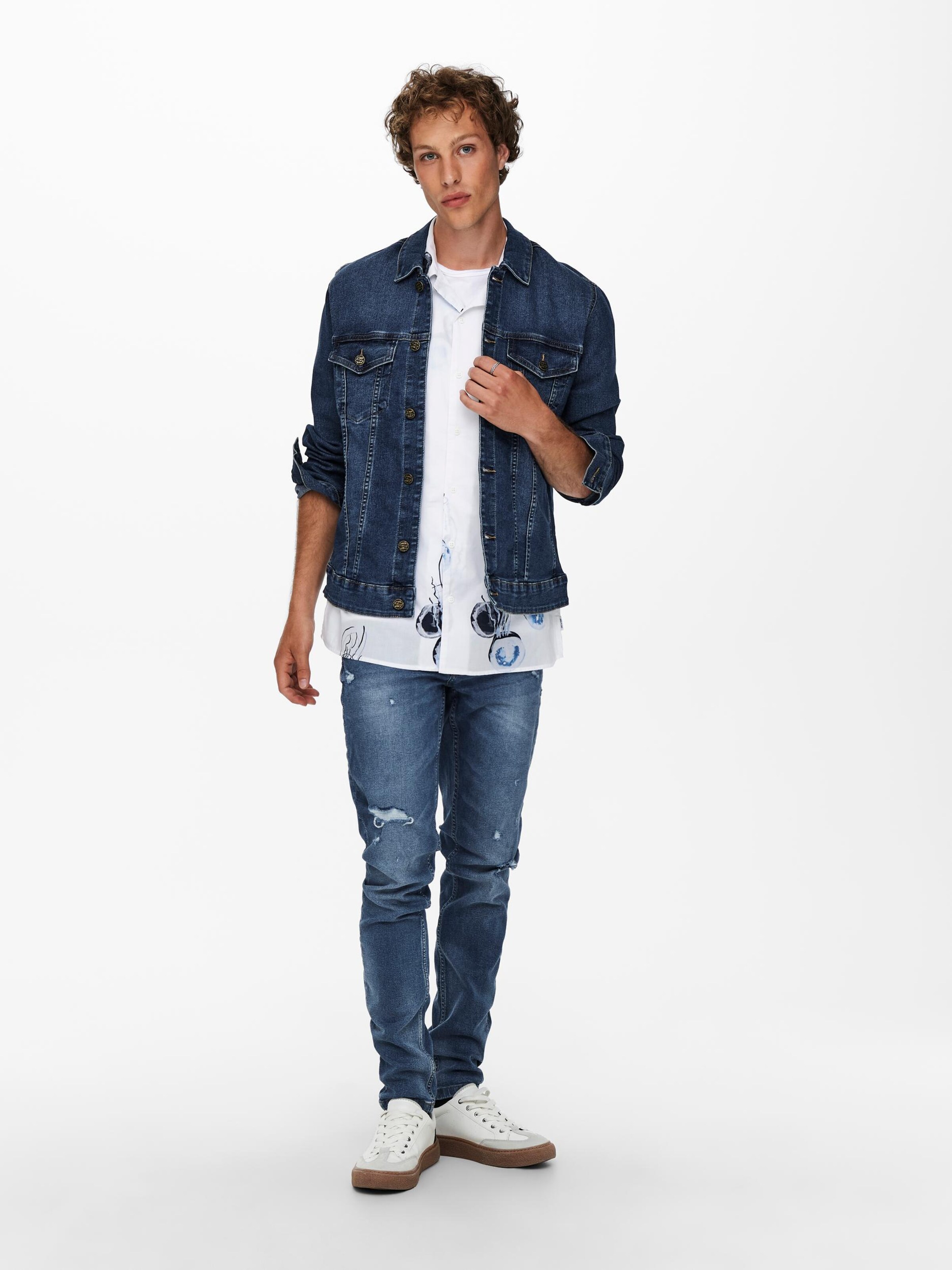 Männer Jacken Only & Sons Jacke 'Come' in Blau - WT34085 Männer Jacken Only & Sons Jacke 'Come' in Blau - WT34085