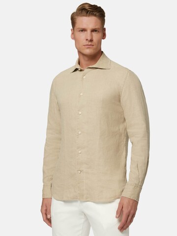 Coupe regular Chemise Boggi Milano en beige : devant