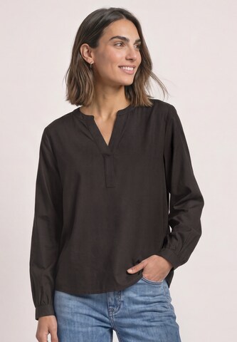STREET ONE Split Neck Tunika in Braun: Vorderseite