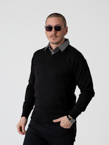 PANTONECLO Sweater 'Pantoneclo Men’s Mock Sweater' in Black