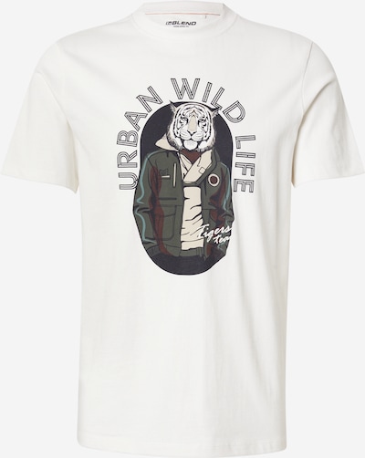 BLEND Koszulka 'BHKIBE' w kolorze ciemnobrązowy / ciemnozielony / czarny / białym, Podgląd produktu