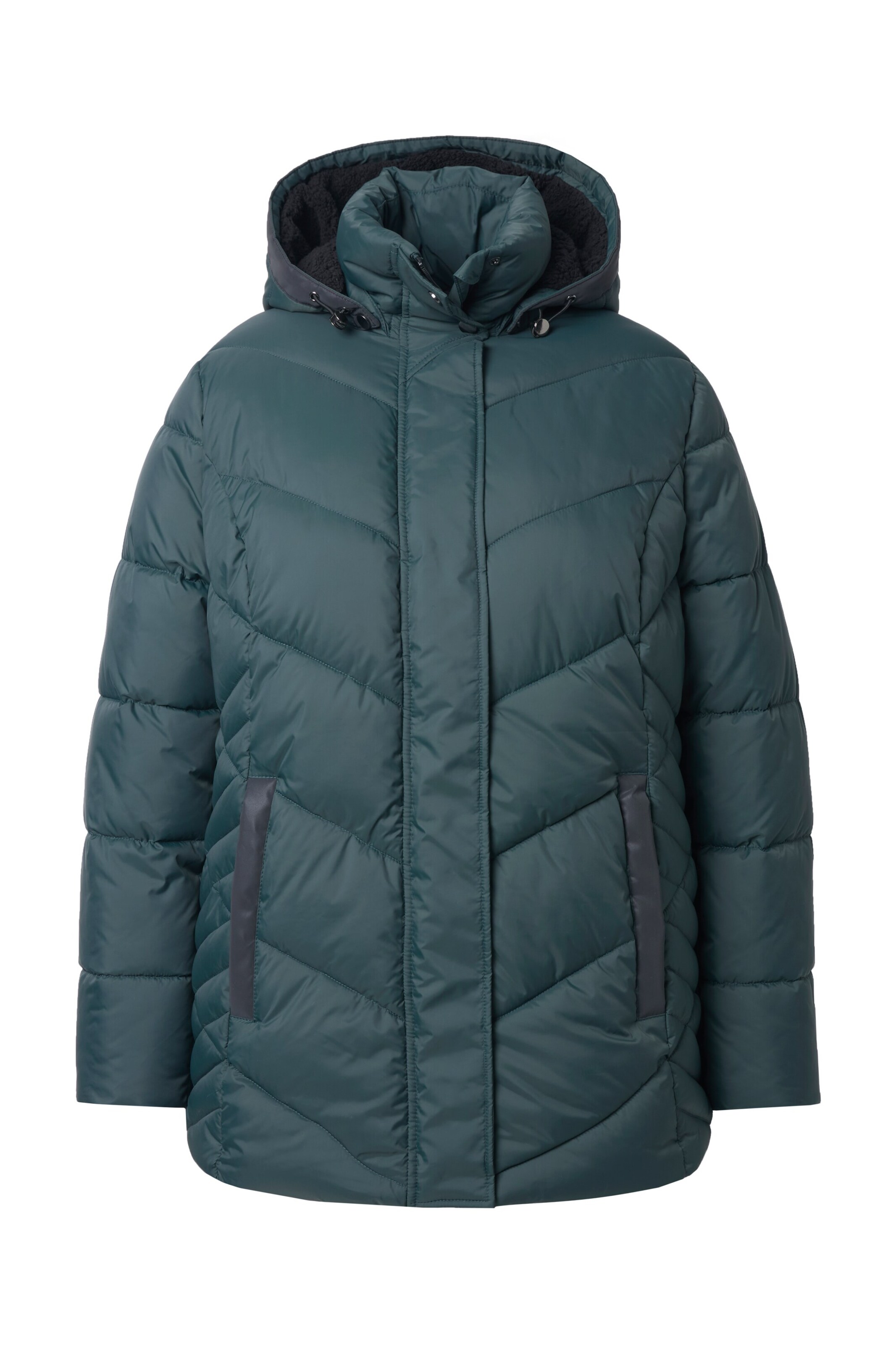 Ulla Popken Between-Season Jacket in Green: front