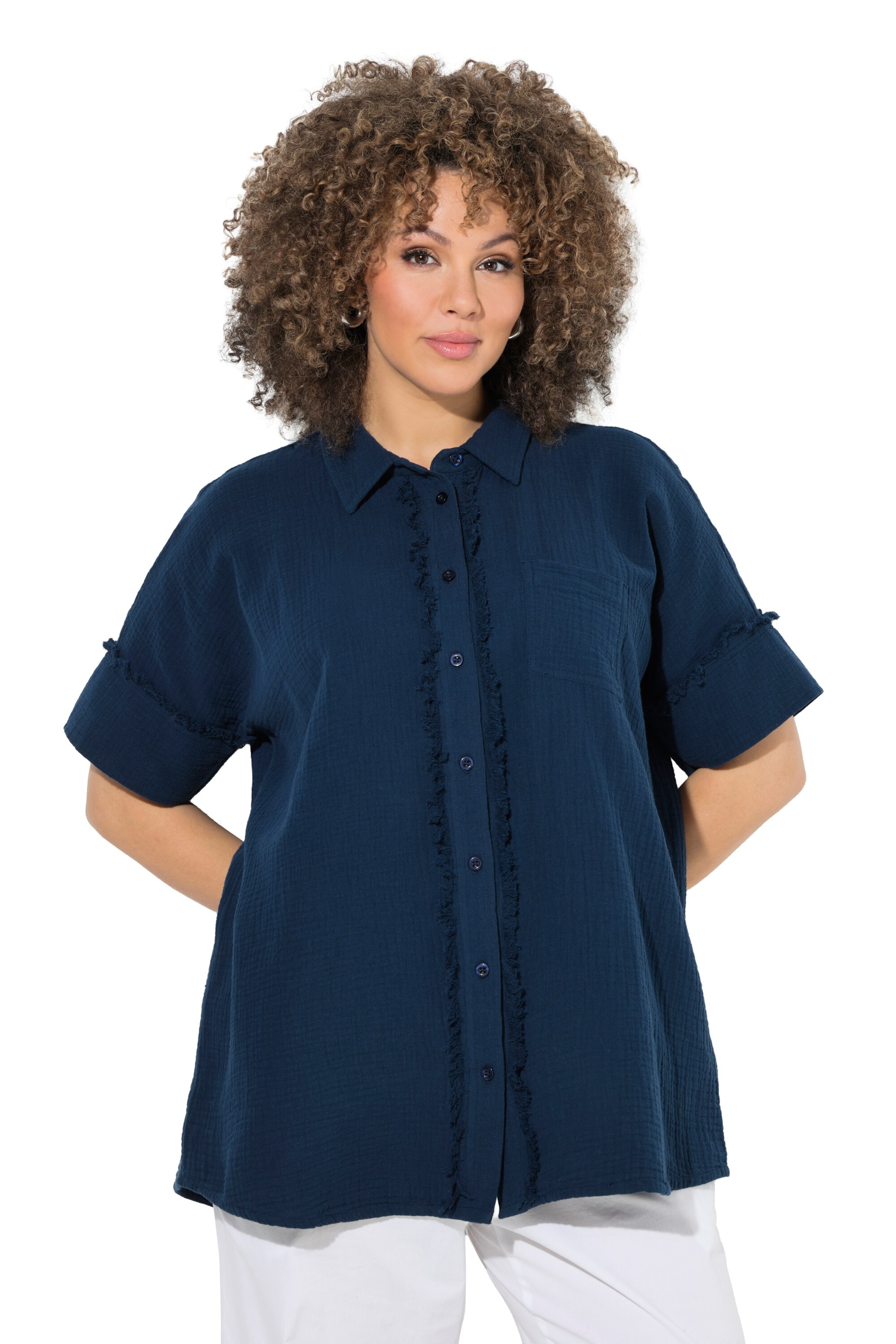 Ulla Popken Bluse in Blau: Vorderseite