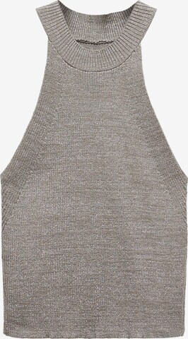 MANGO Knitted Top 'SENSU' in Silver: front