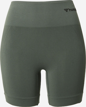 Hummel Skinny Sportovní kalhoty 'Tif' – zelená: přední strana