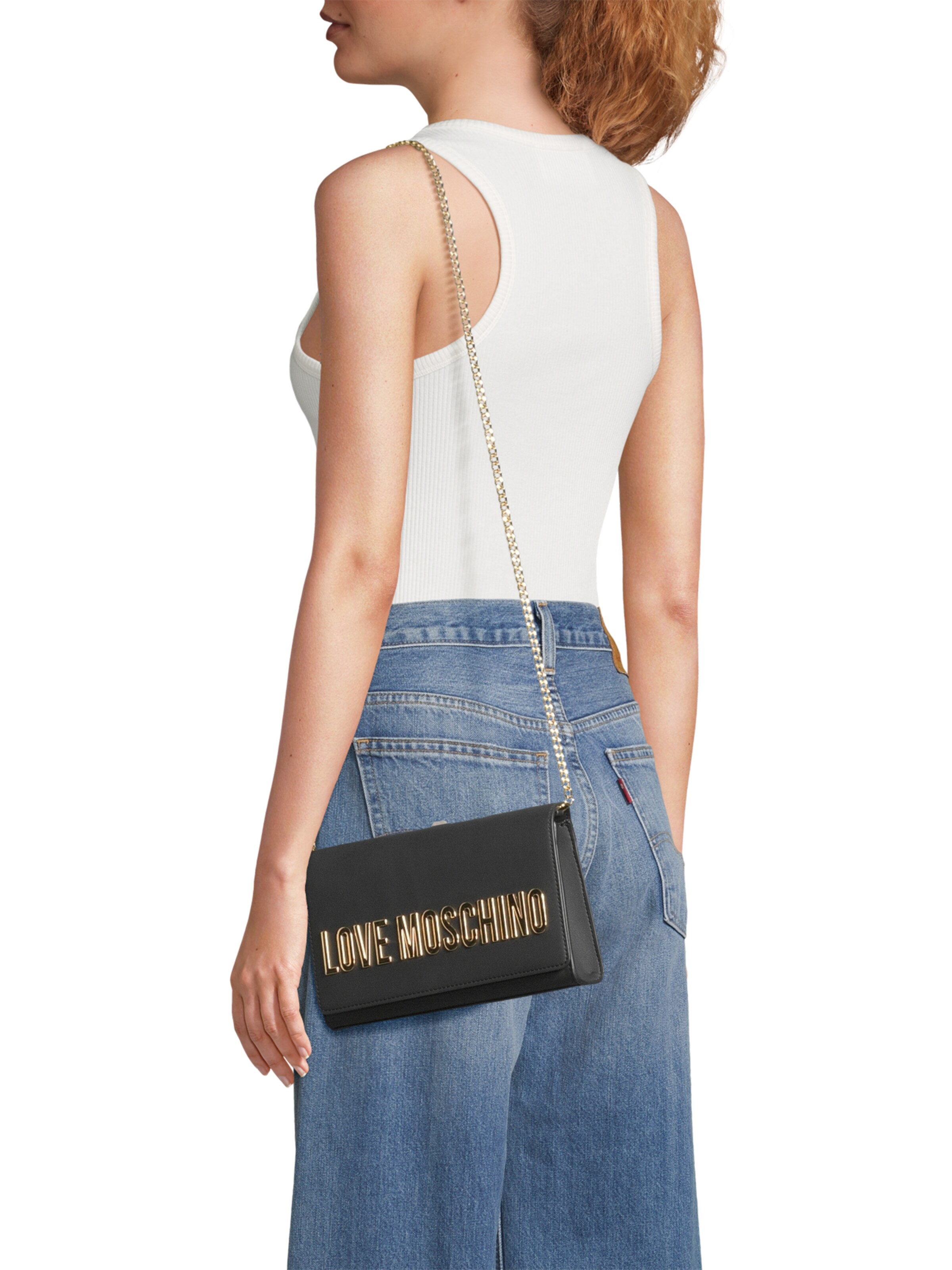 Sac à bandoulière Love Moschino en noir : devant