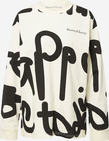 House of Sunny Shirt 'PEN TO PAPER' in Beige: front