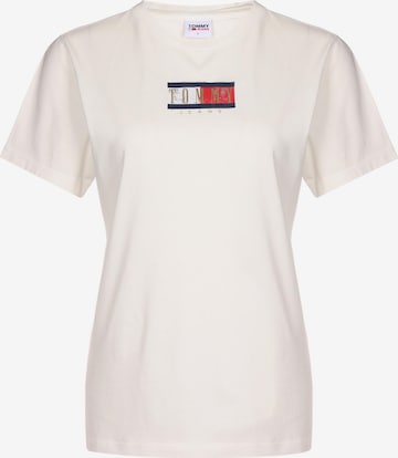 T-shirt Tommy Jeans en beige : devant