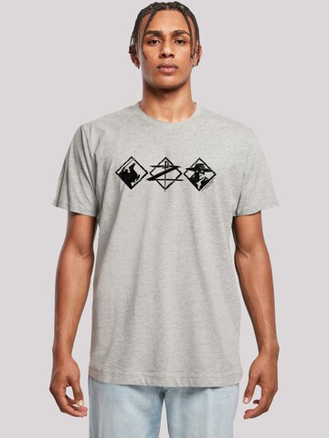 T-Shirt 'Zorro Diamond Trio' F4NT4STIC en gris : devant