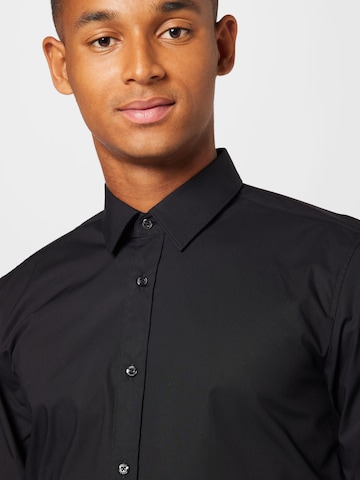 HUGO Red Slim fit Button Up Shirt 'Elisha' in Black